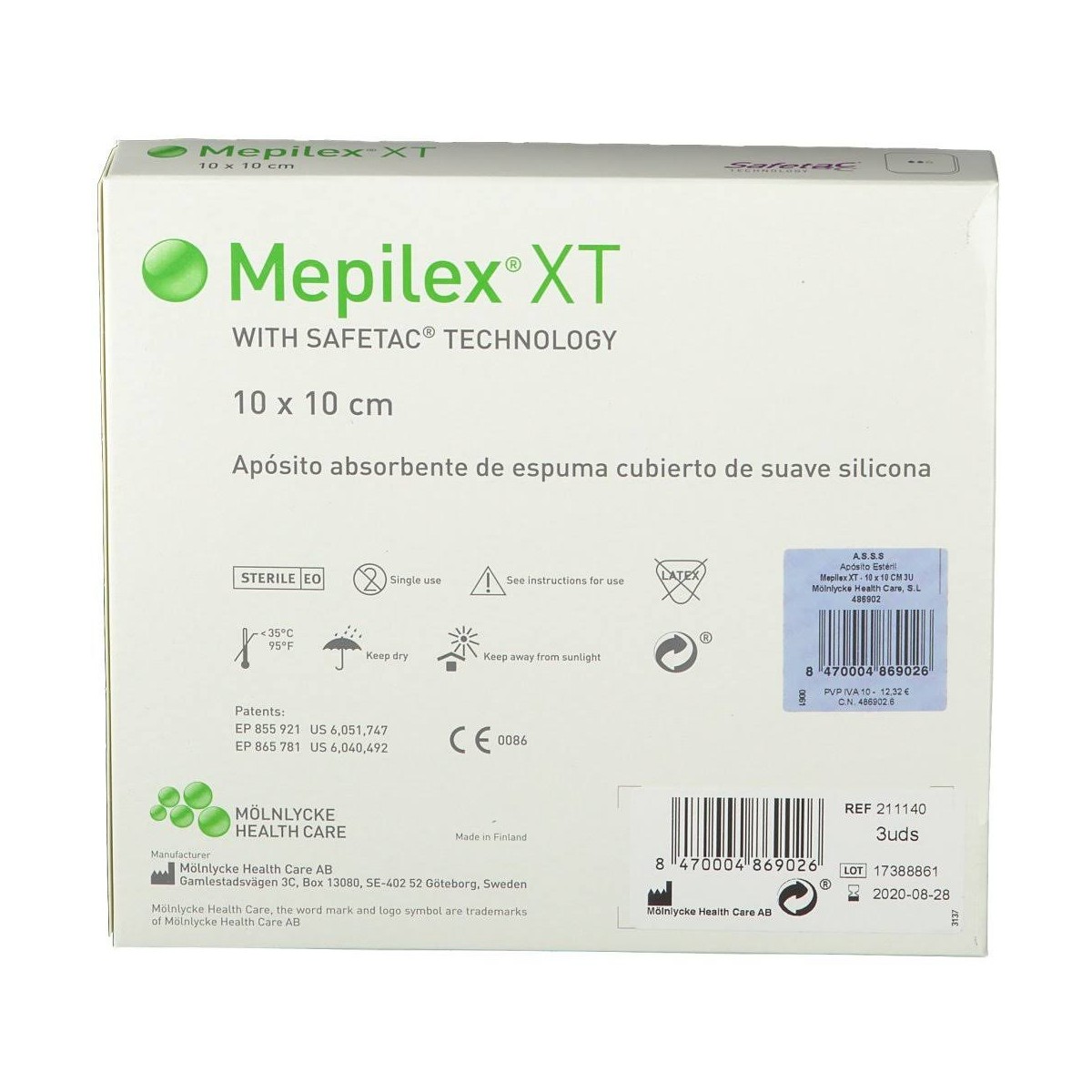 mepilex xt 10x10 cm 3 und