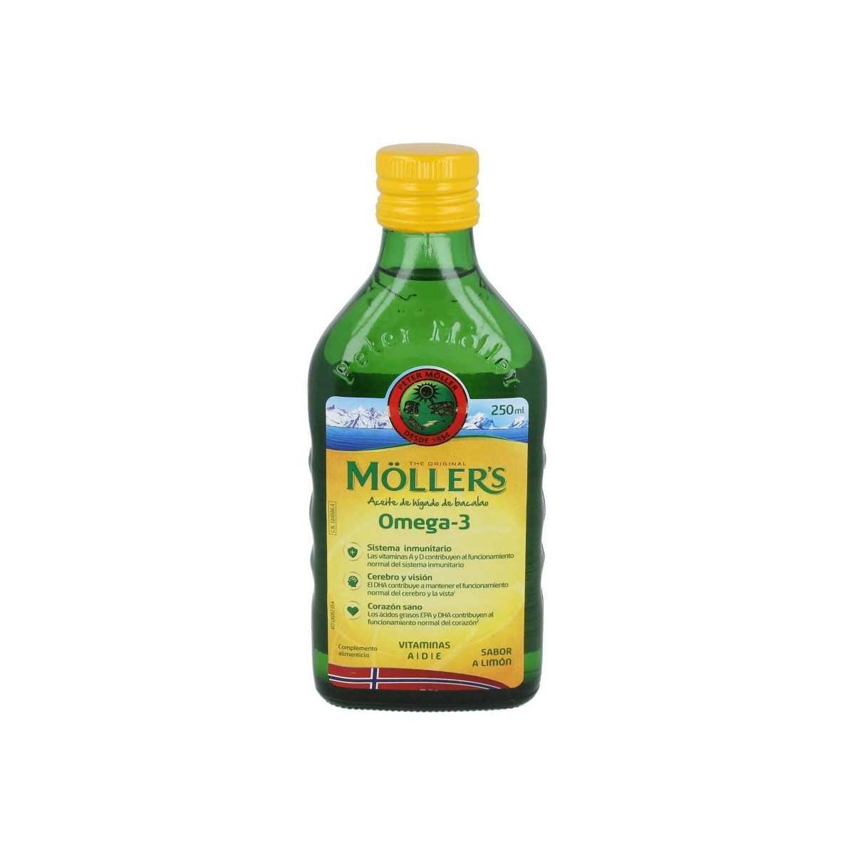 mollers aceite de bacalao sabor limon 250 ml