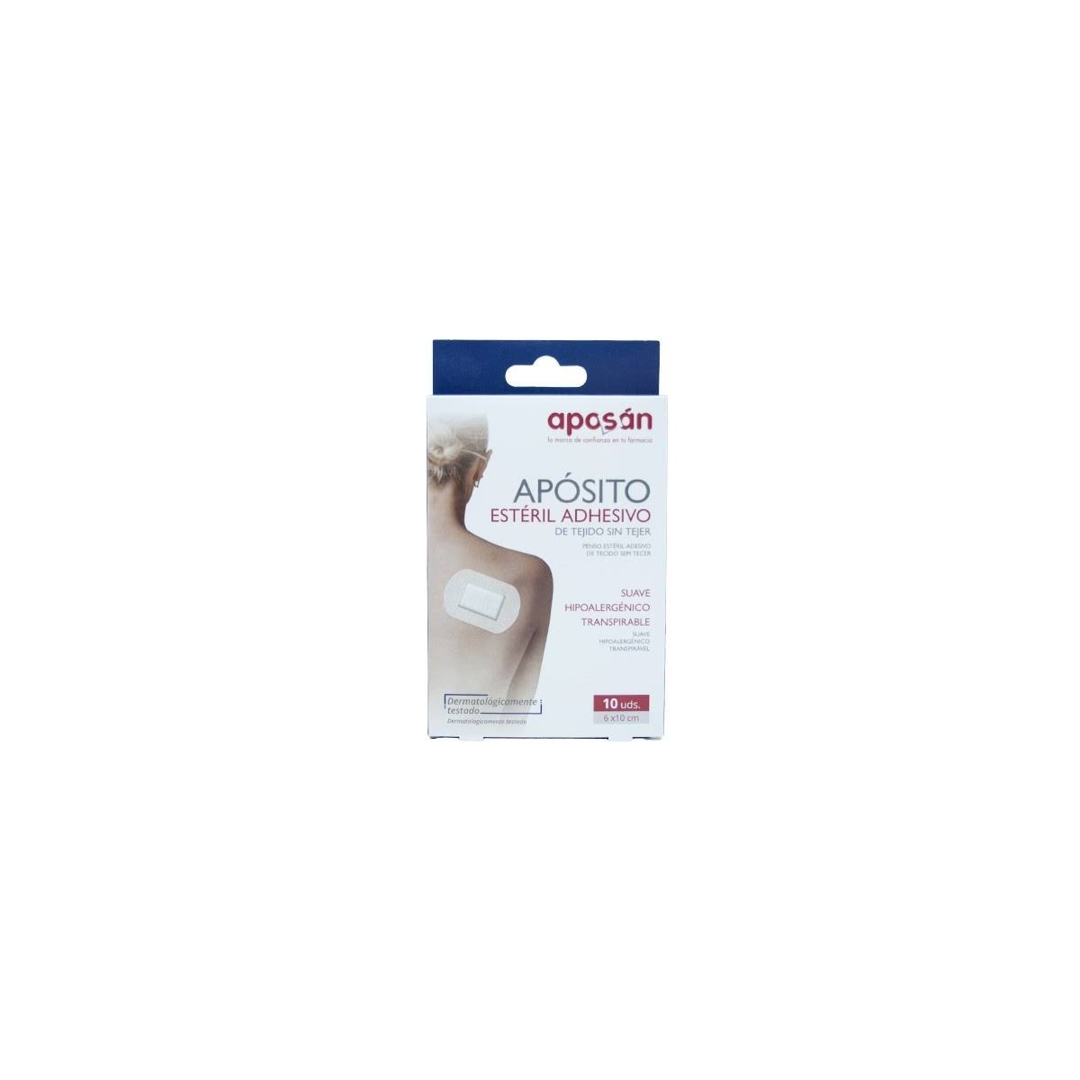 aposan aposito esteril tejido sin tejer adhesivo pack 10 apositos 6 x 10 cm
