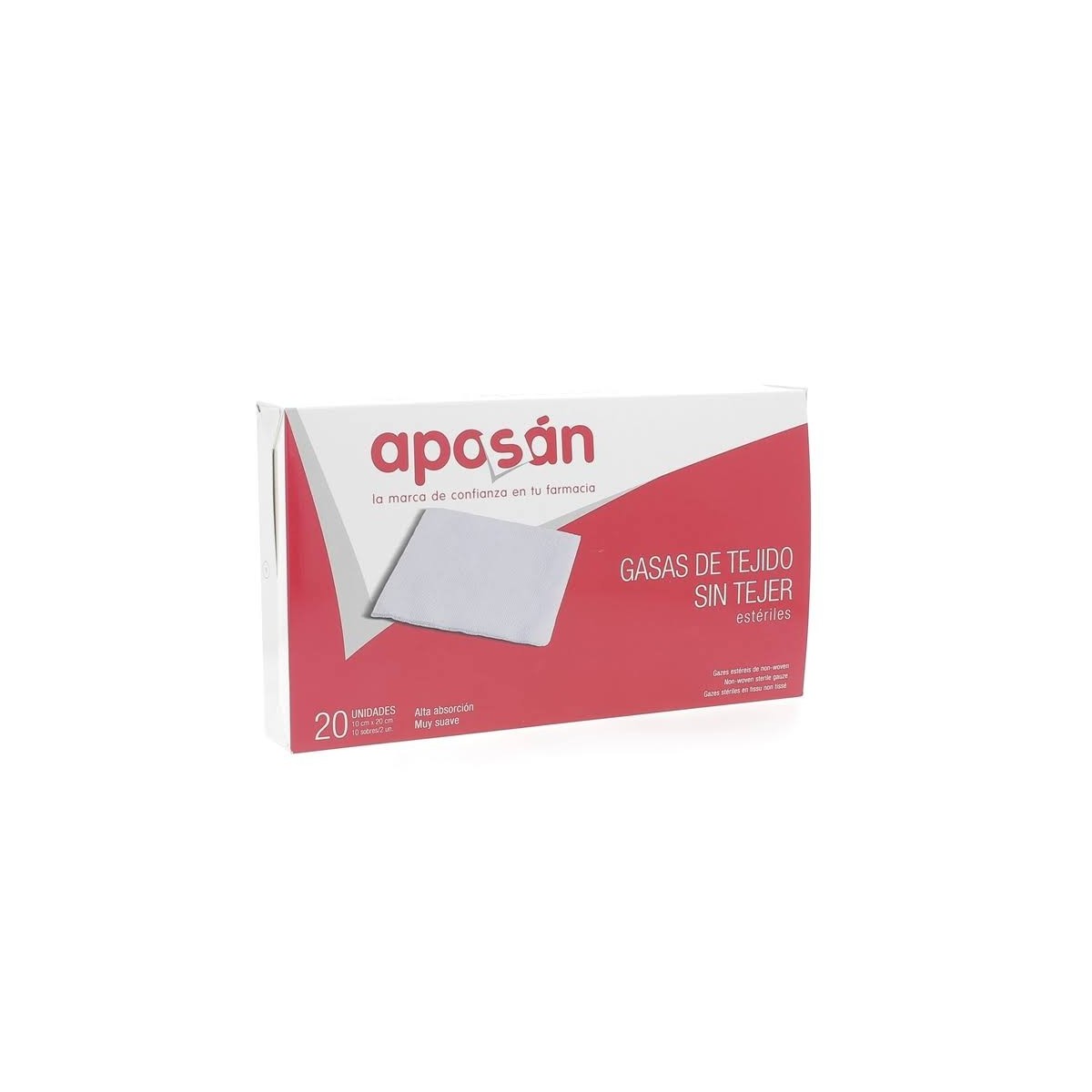 aposan gasa esteril tejido sin tejer compresas 10 cm x 20 cm 20 gasas