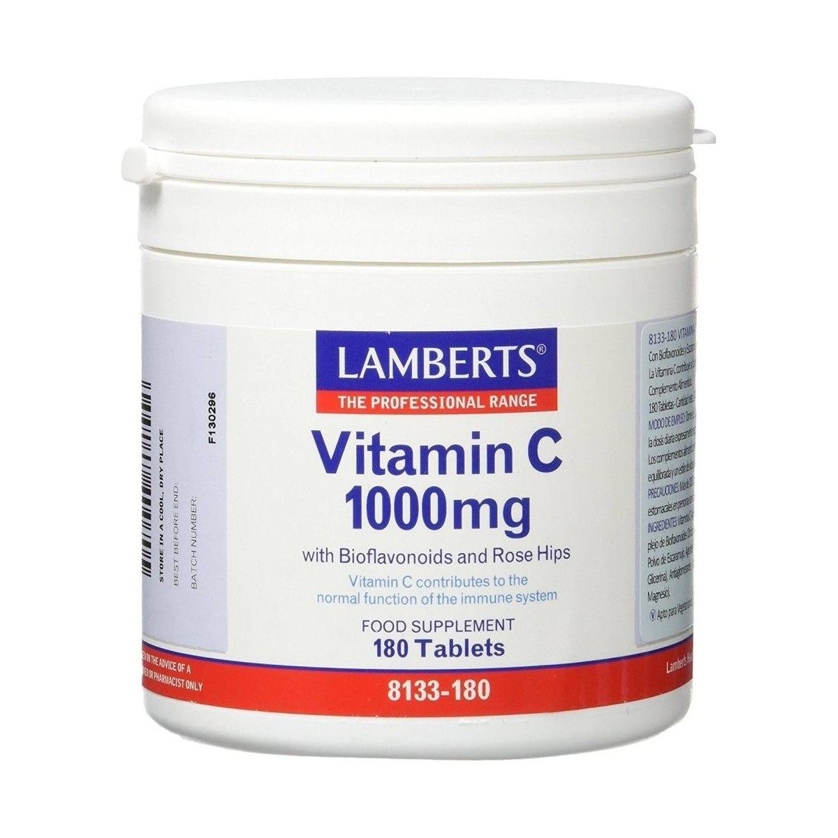 lamberts vitamina c 1000mg con bioflavonoides 180 comprimidos