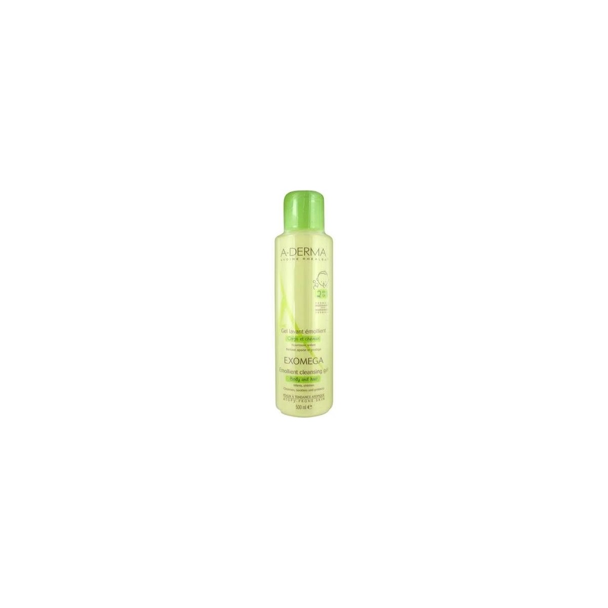 a derma exomega 2 en 1 cuerpo y cabello gel limpiador 500ml