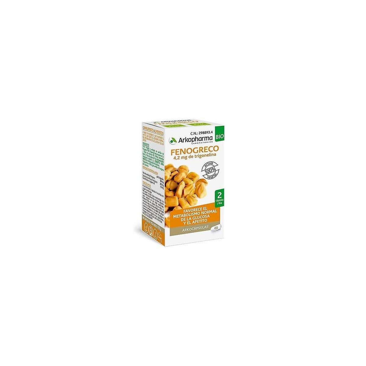 arkopharma arkocapsulas fenogreco bio 40 capsulas