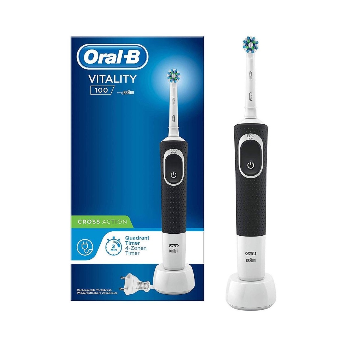 oral b cepillo dental electrico vitality 100 cross action negro