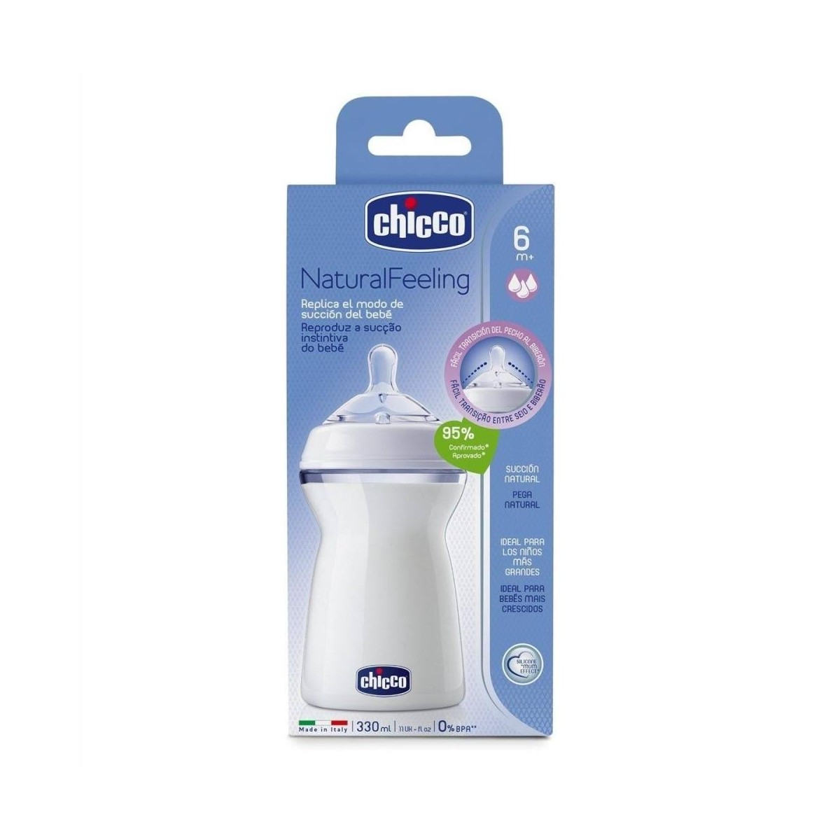 chicco biberon natural feeling 330ml 6m