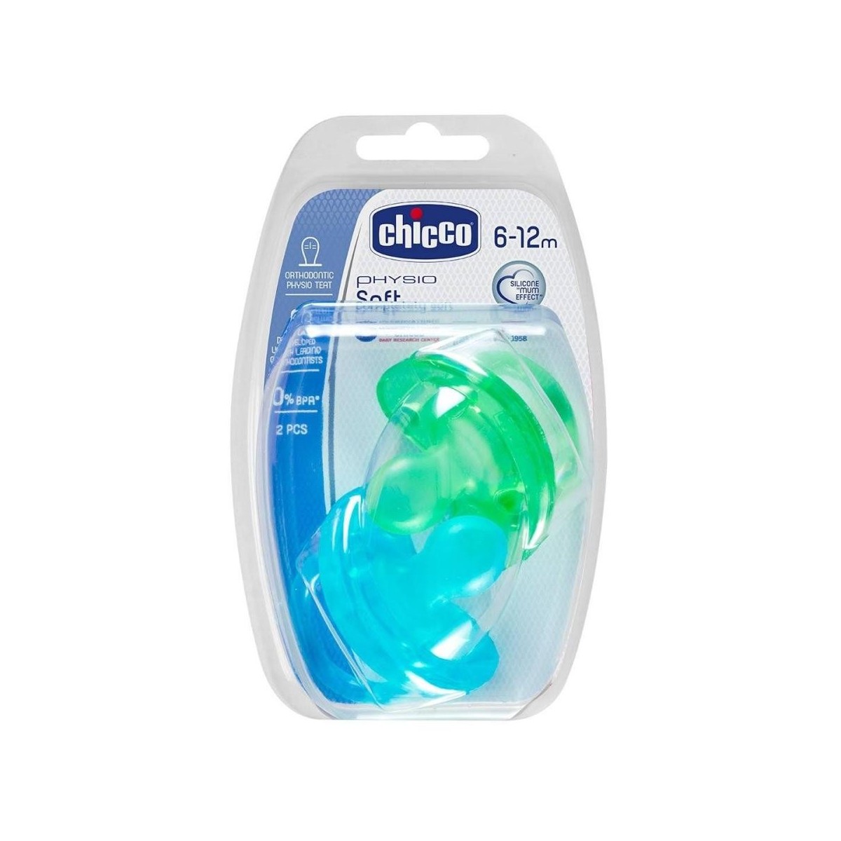 chicco chupete physio soft silicona azul 6 12m