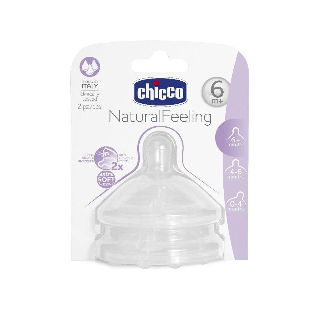 chicco tetina natural feeling 6m flujo rapido
