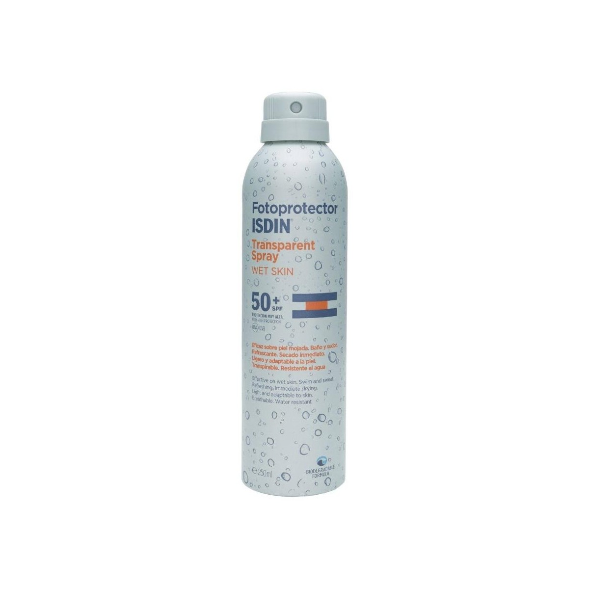isdin fotoprotector transparente spray 50 wet skin 250ml