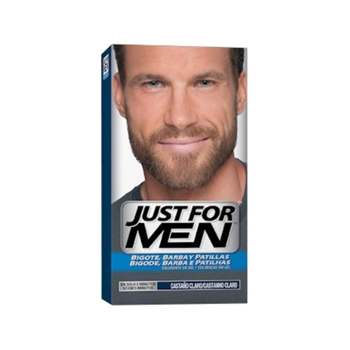 just for men colorante en gel para barba y bigote castano claro