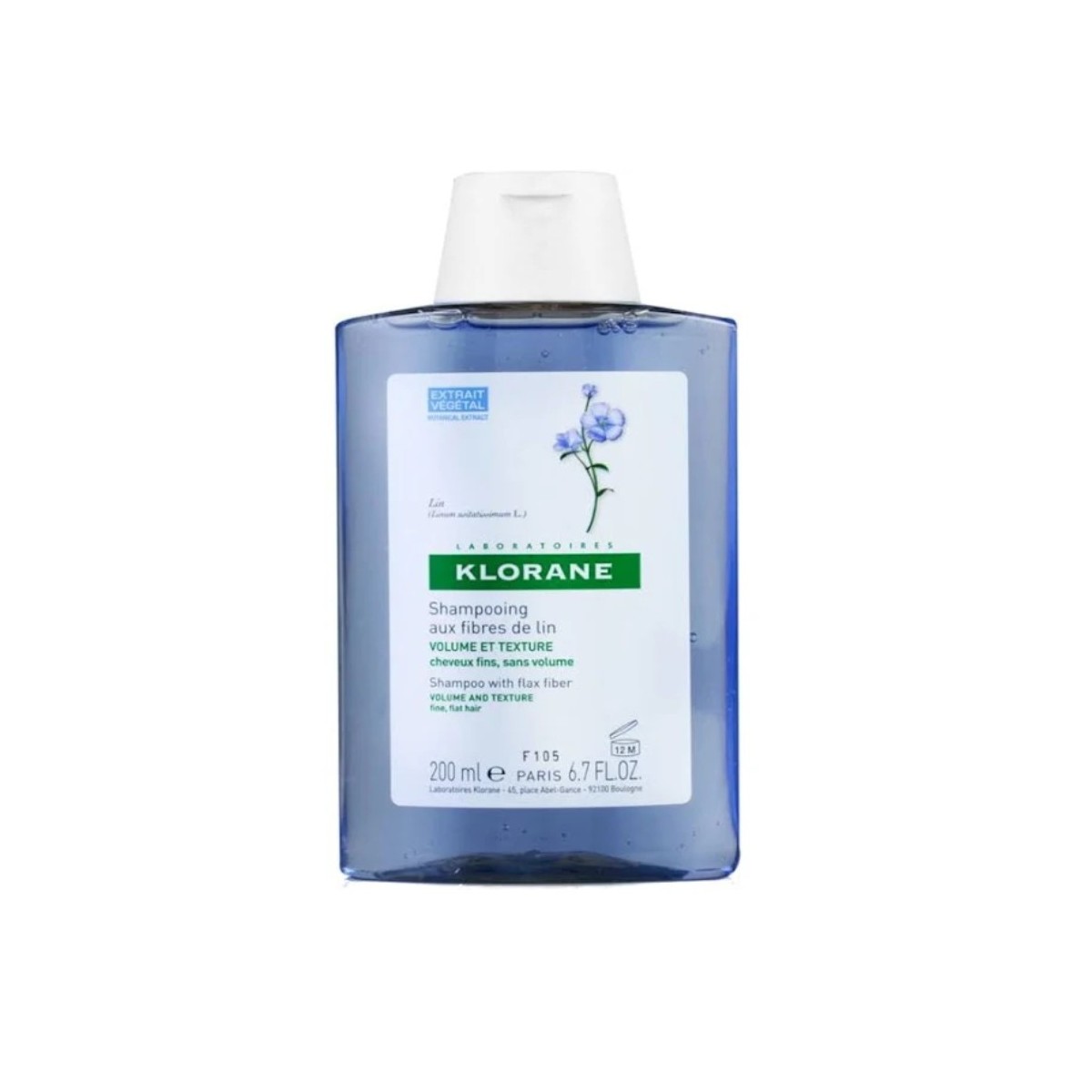 klorane champu a las fibras de lino 200 ml