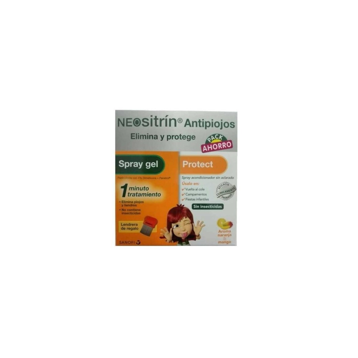 neositrin spray antipiojos gel liquido 60ml spray protect 100ml