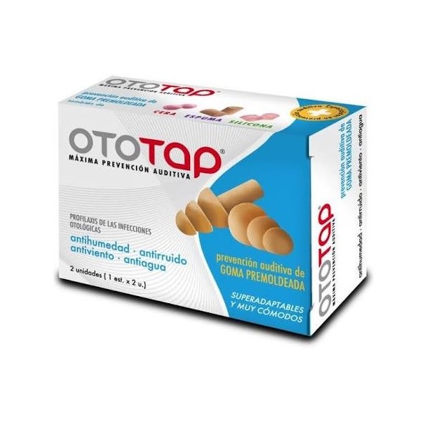 ototap tapones oidos goma premoldeada 2 unidades
