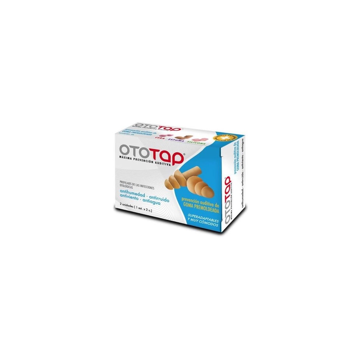 ototap tapones oidos goma premoldeada 2 unidades
