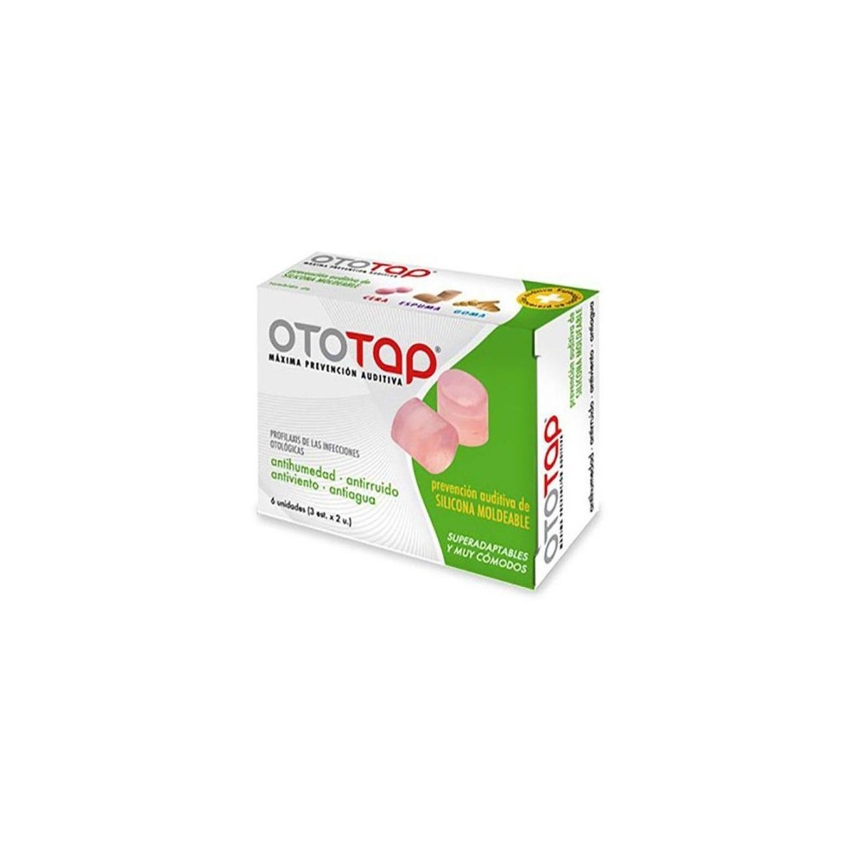 tapones oidos oto tap silicona 6 u