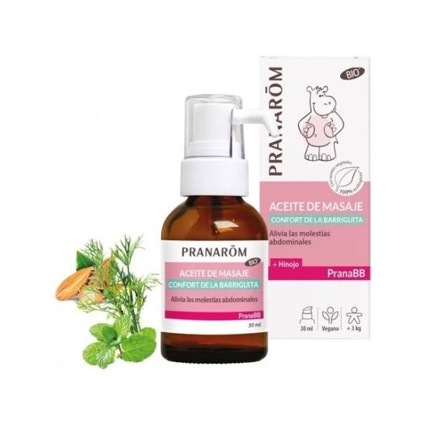 pranarom pranabb aceite de masaje confort de la barriguita 30ml