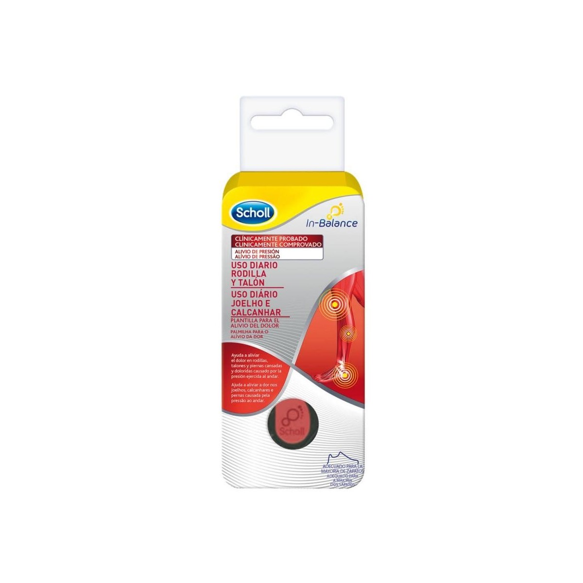 scholl plantillas in balance rodilla y talon talla l