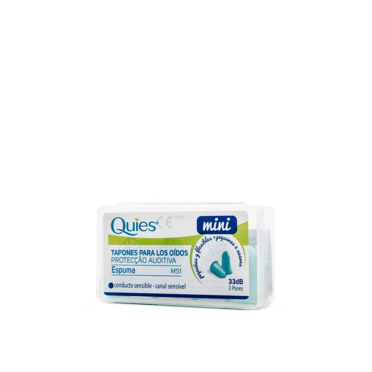 tapones oido mini espuma quies 3 pares