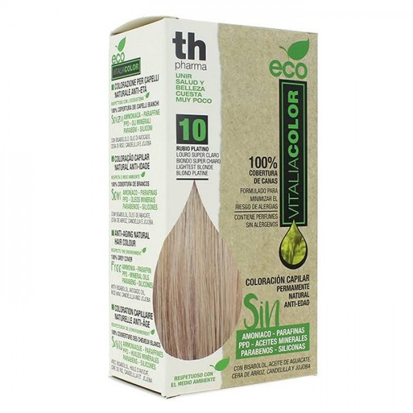 th pharma tinte coloracion capilar color eco no 10 rubio platino