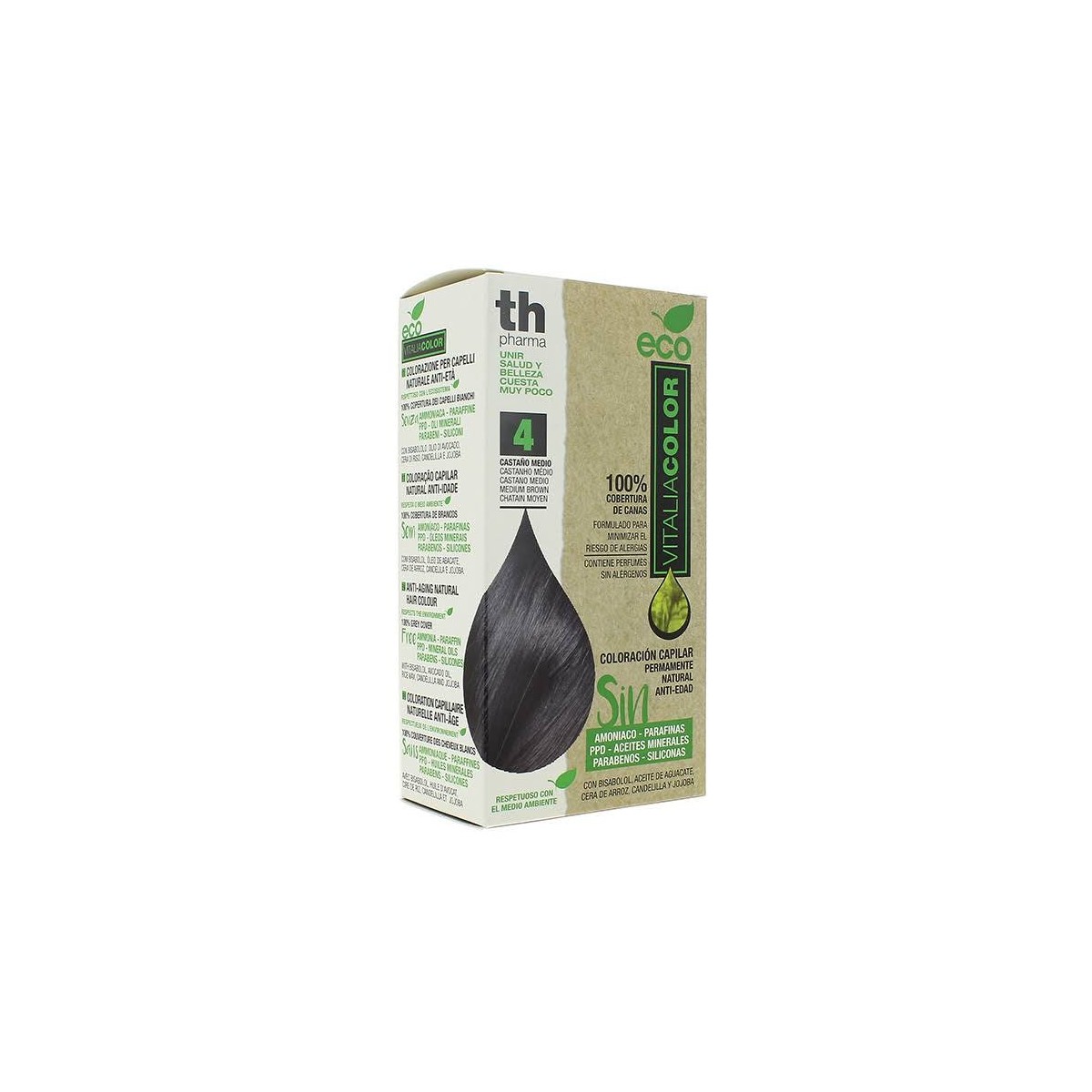 th pharma tinte coloracion capilar color eco no 4 castano medio