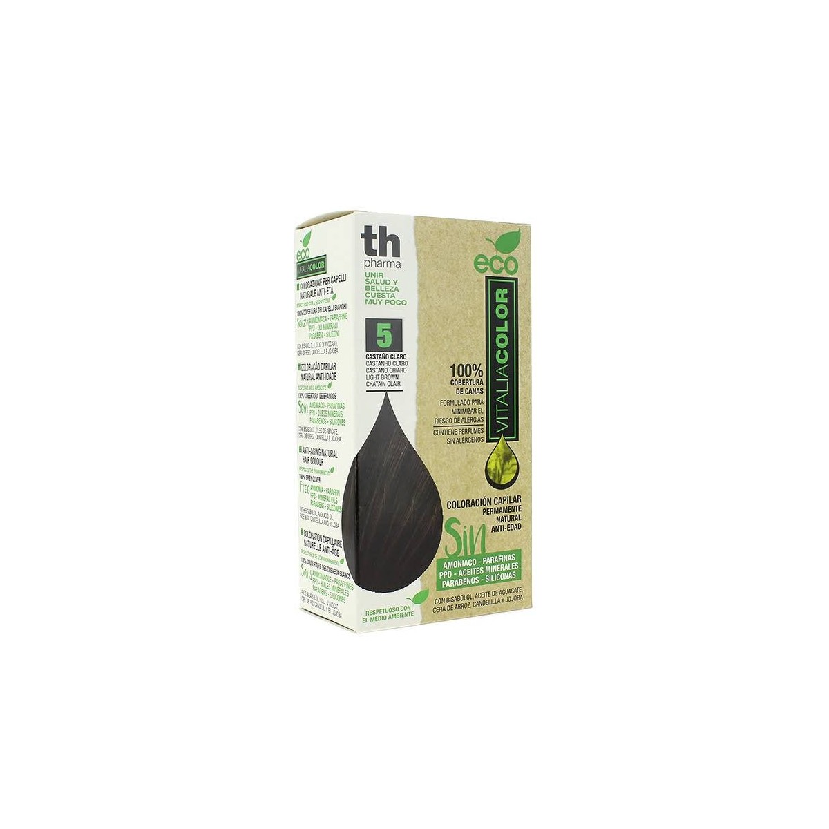 th pharma tinte coloracion capilar color eco no 5 castano claro
