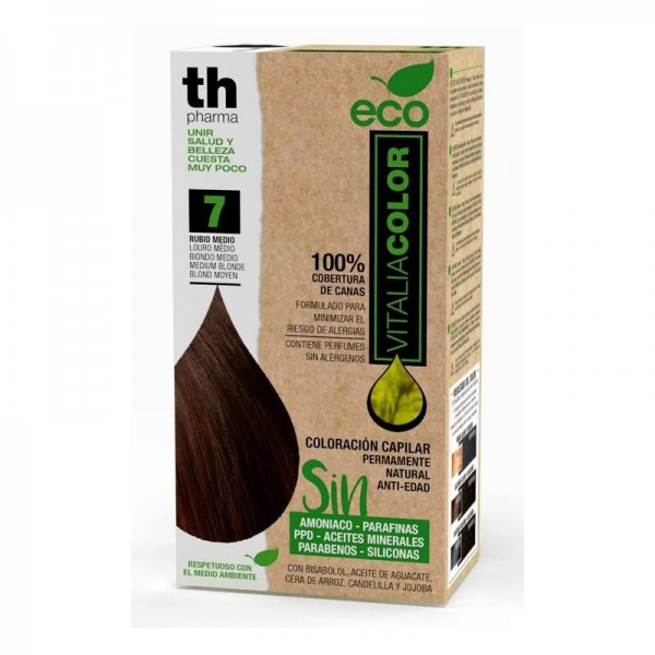 th pharma tinte coloracion capilar vitalia color eco no 7 rubio medio