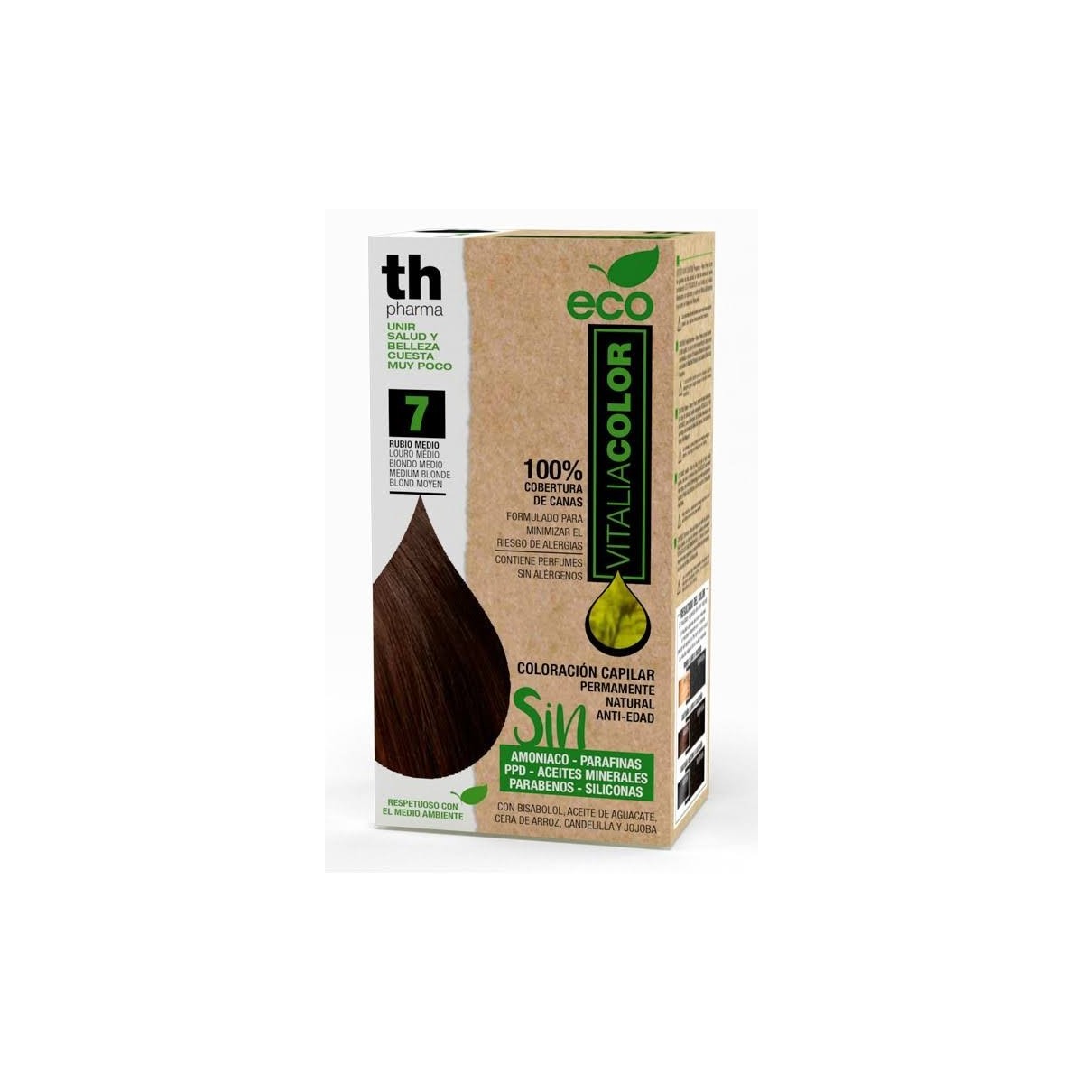 th pharma tinte coloracion capilar vitalia color eco no 7 rubio medio