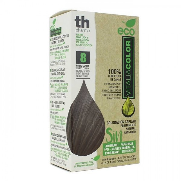 th pharma tinte coloracion capilar vitalia color eco no 8 rubio claro