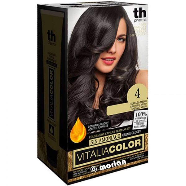 th pharma vitalia color tinte no 4 sin amoniaco castano medio