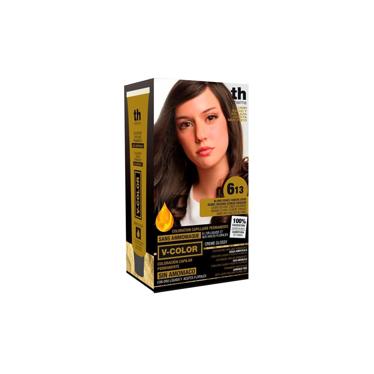 th pharma v color tinte no 613 rubio oscuro ceniza dorado
