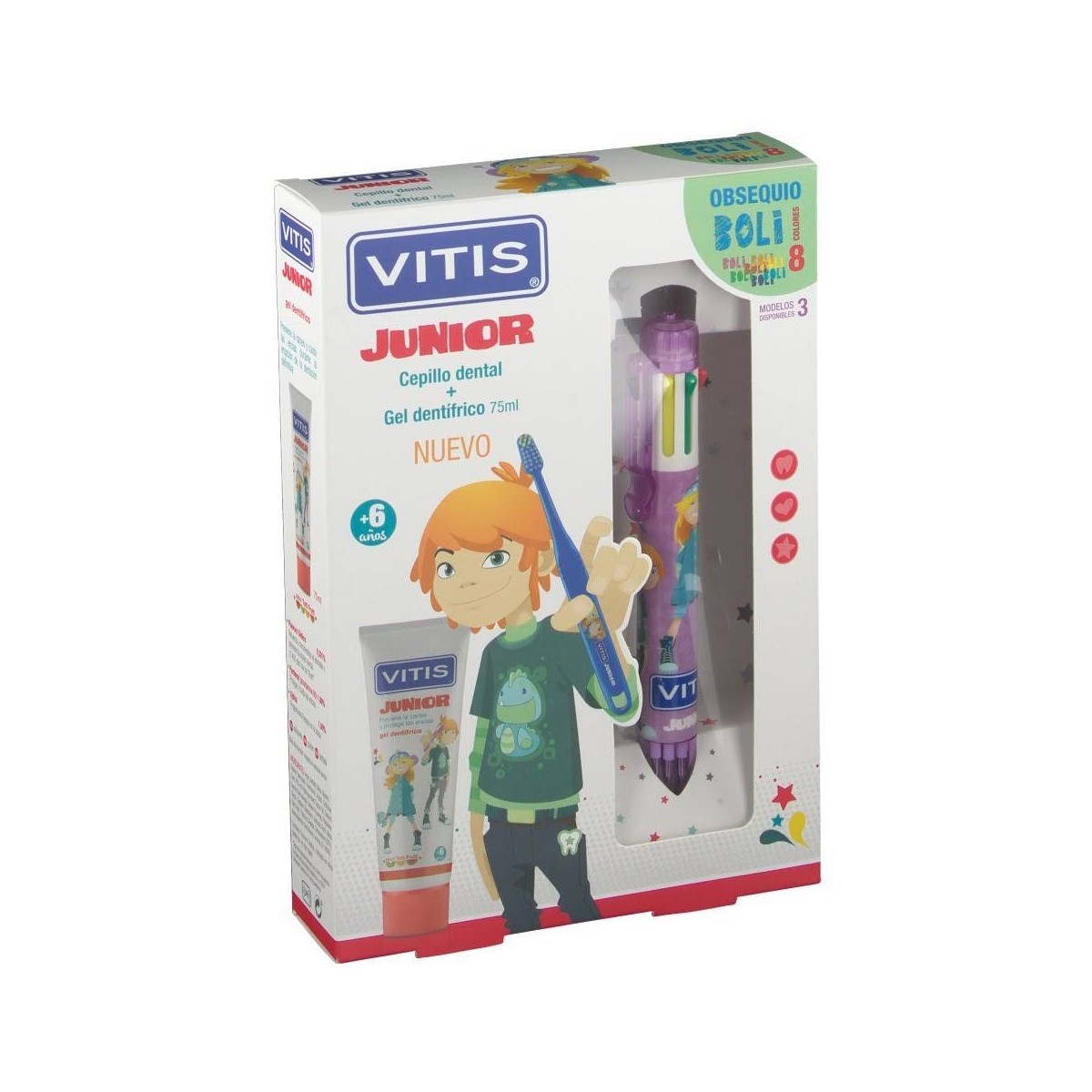 vitis junior pack dental gel 75ml cepillo boli