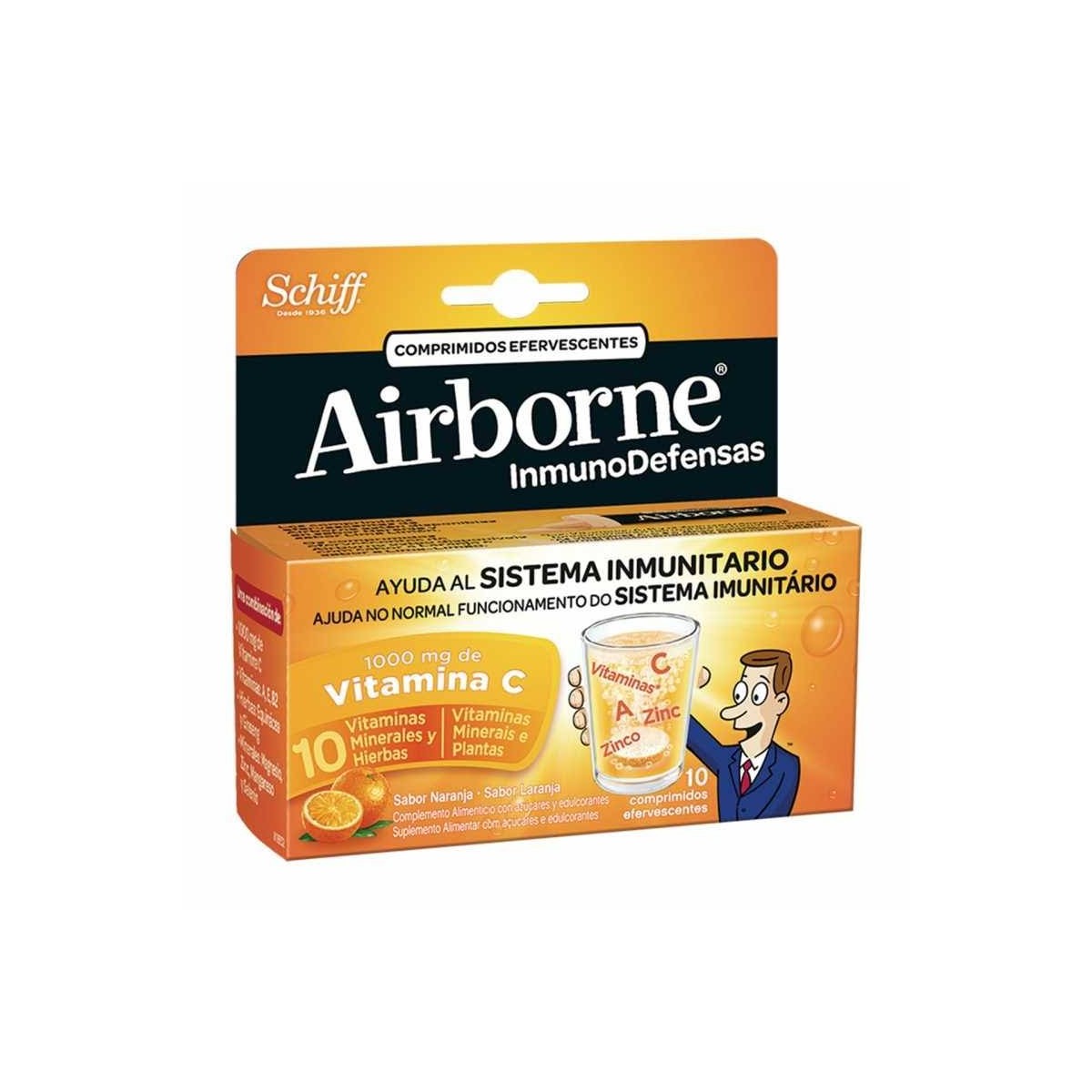airborne 10 comprimidos efervescentes naranja